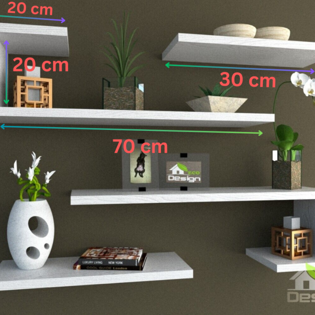 طقم من 4 أرفف للحائط بتصميم عصري وألوان متعددة
